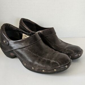 Merrell Womens Luxe Wrap‎ Espresso Leather Slip On Clog